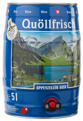 Appenzeller Quöllfrisch hell Partyfass 5 Liter Appenzeller Quöllfrisch hell Partyfass 5 Liter