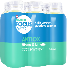 FocusWater antiox Lemon+Lime Pet 6-Pack 50cl