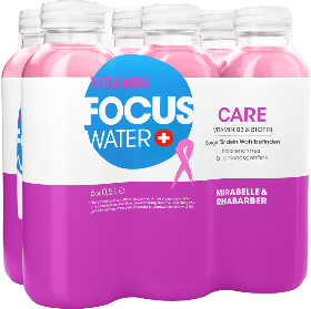 FocusWater care Mirabelle+Rhubarb Pet 6-Pack 50cl