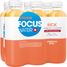 FocusWater kick Peach+Apple Pet 6-Pack 50cl FocusWater kick Peach+Apple Pet 6-Pack 50cl
