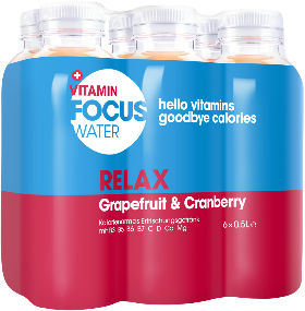 FocusWater relax Grape+Cranberry Pet 6-Pack 50cl
