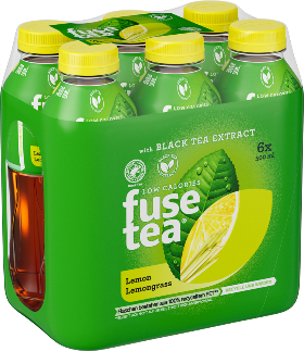 Fusetea Black Tea Lemon Lemongrass Pet 6-Pack 50cl