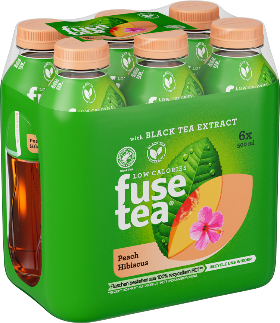 Fusetea Black Tea Peach Hibiscus Pet 6-Pack 50cl Fusetea Black Tea Peach Hibiscus Pet 6-Pack 50cl