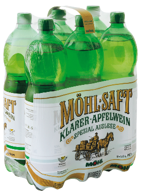 Möhl Saft klarer Apfelwein 4% Pet 6-Pack 150cl Möhl Saft klarer Apfelwein 4% Pet 6-Pack 150cl