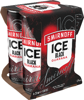 Smirnoff Ice Black Guarana 4.7% Dose 4-Pack 25cl