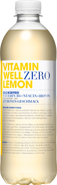 Vitamin Well Zero Lemon Pet 12x50cl