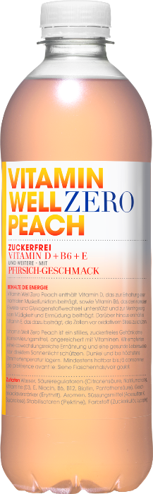 Vitamin Well Zero Peach Pet 12x50cl