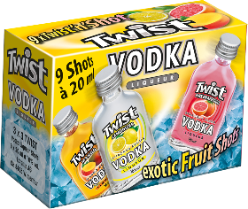 Vodka Twist Exotic Fruit Shots 16% 9-Pack 2cl Vodka Twist Exotic Fruit Shots 16% 9-Pack 2cl
