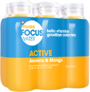 FocusWater active Pineapple+Mango Pet 6-Pack 50cl