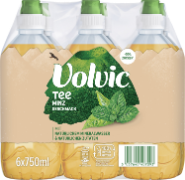 Volvic Thé Grüntee Minze Pet Sportcab 6-Pack 75cl